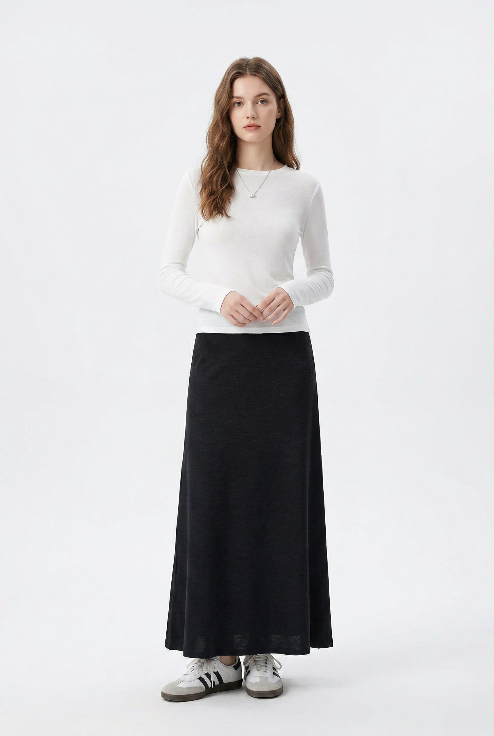 Black A-Line Maxi Skirt