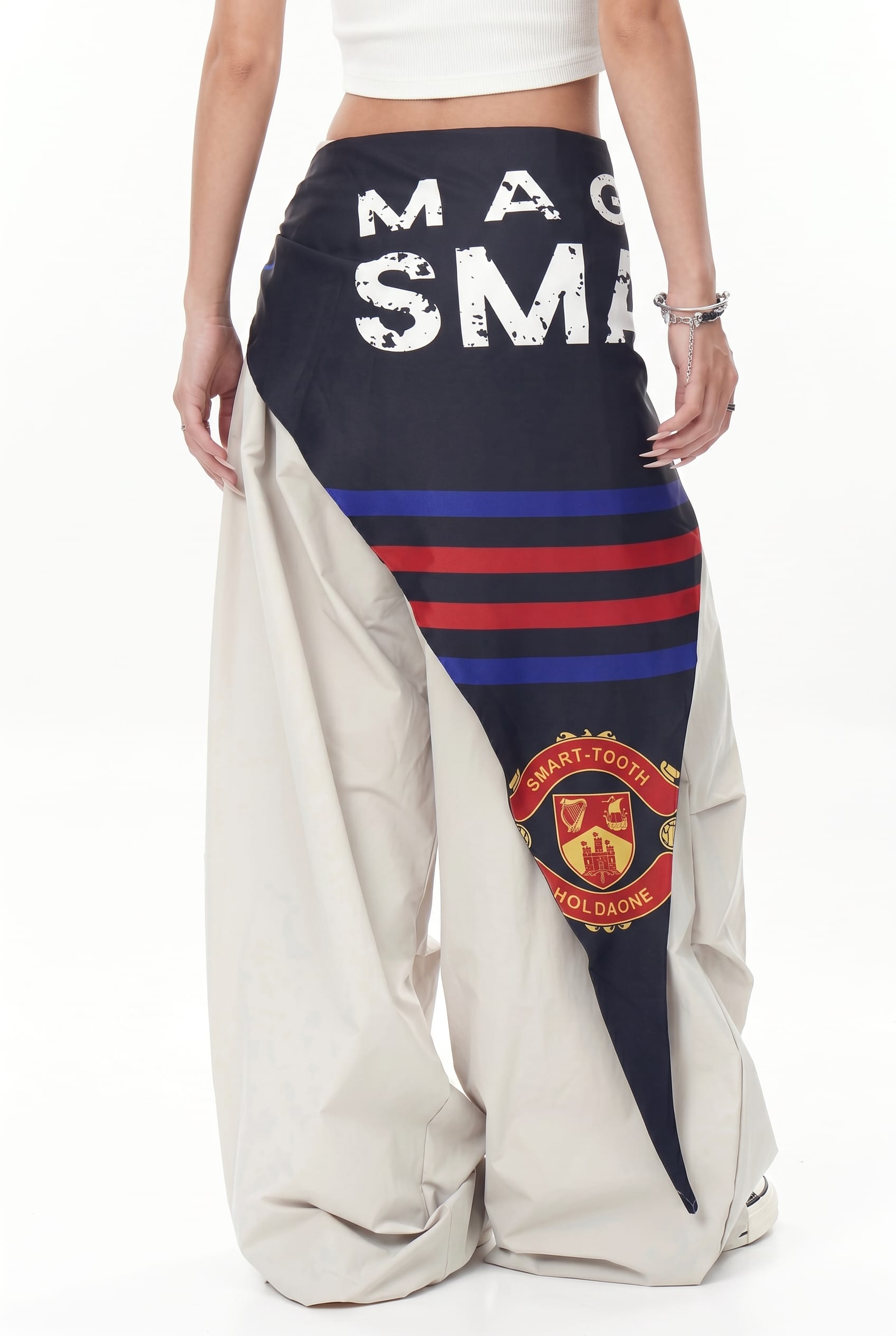 Beige Wide Leg Oversized Trousers
