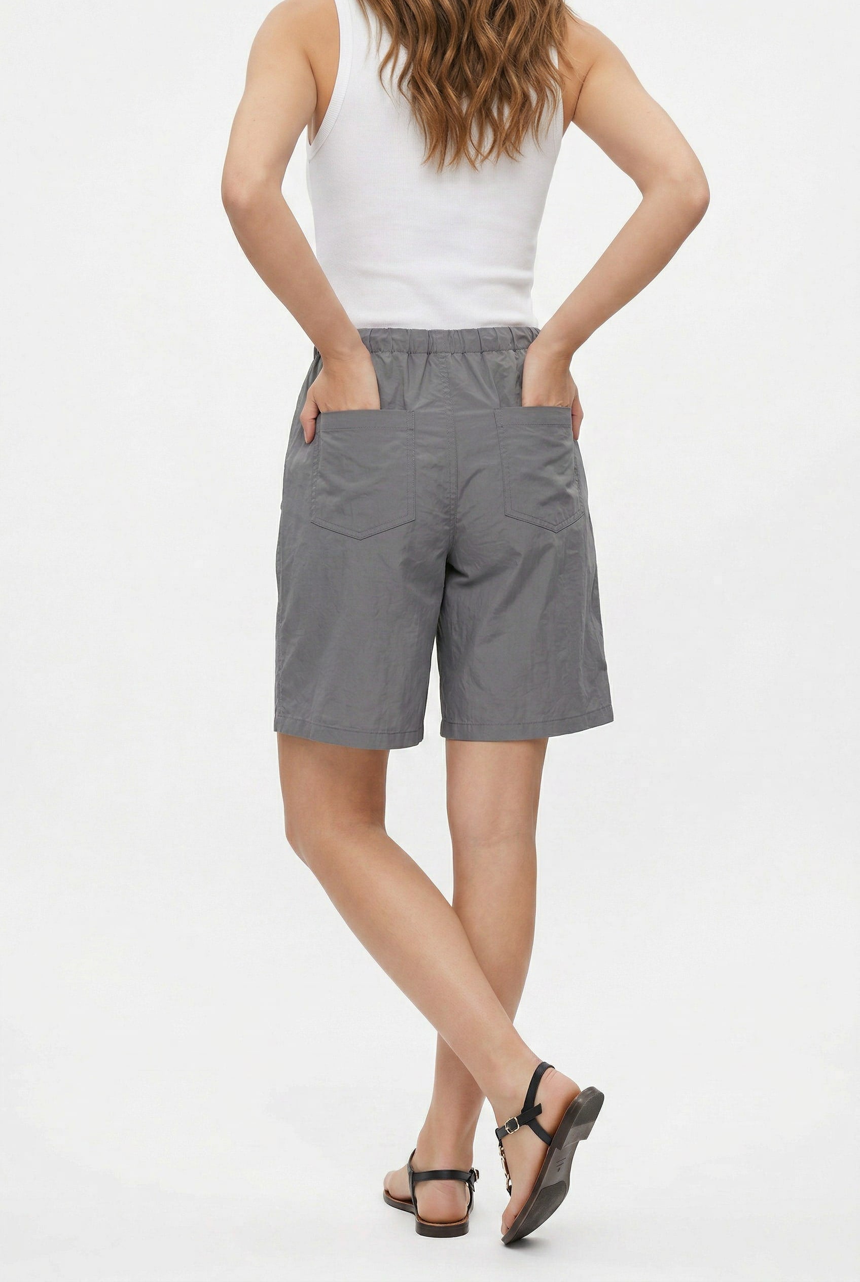 Gray Utility Bermuda Shorts