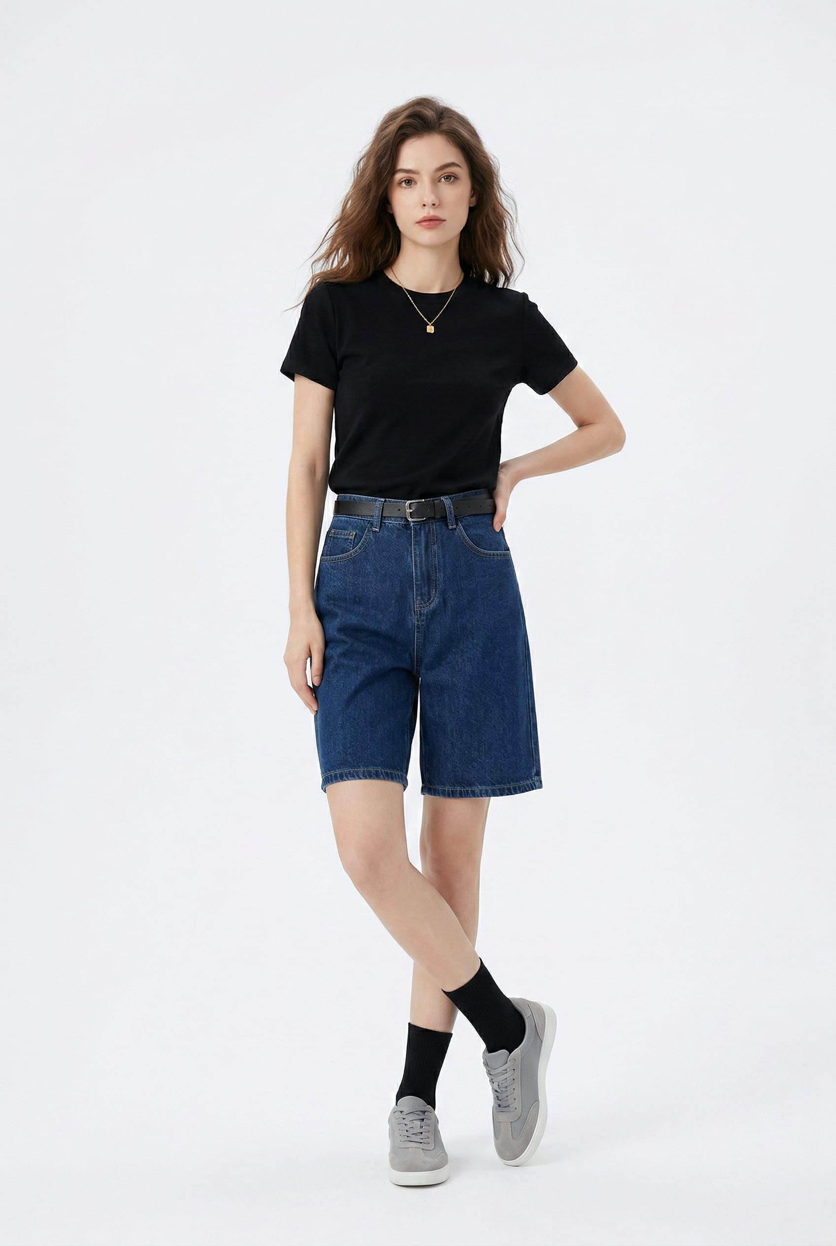 Dark Indigo Denim Bermuda Shorts