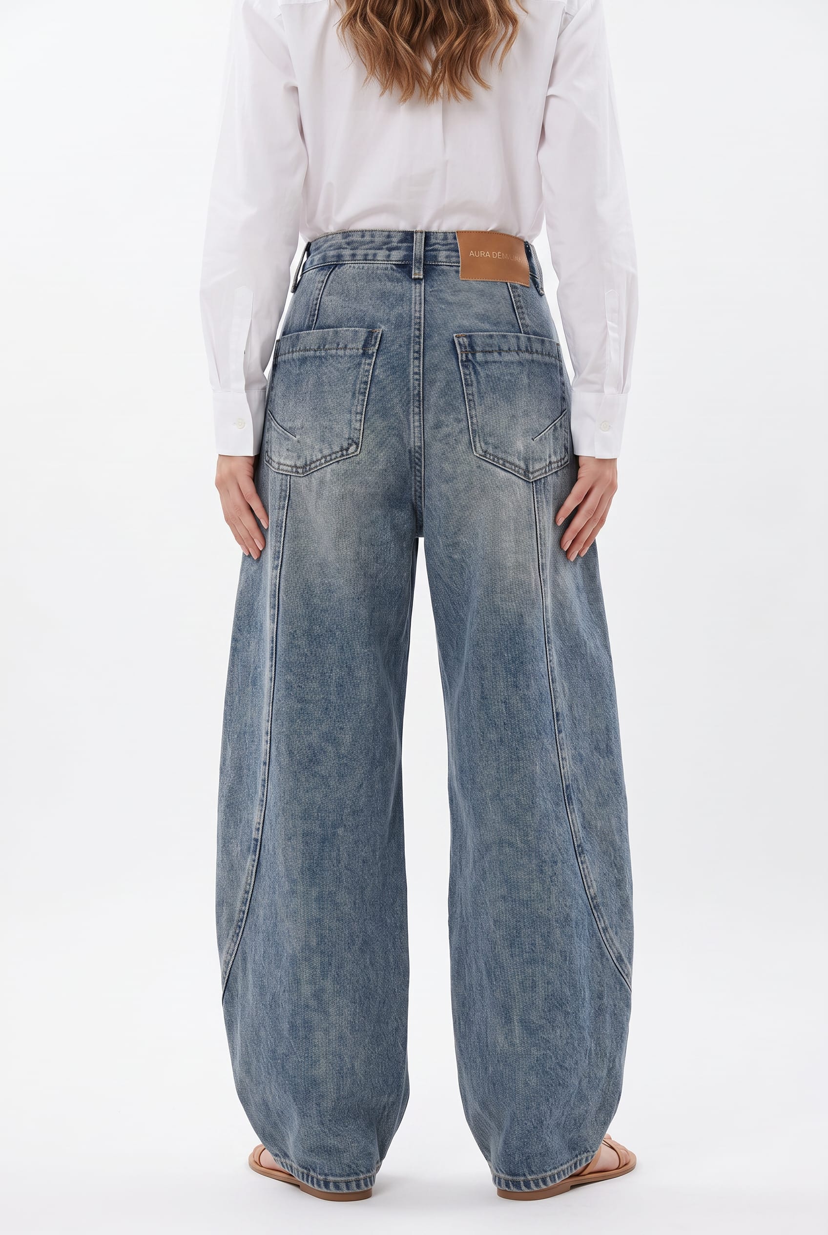 Light Blue Wide Leg Denim Jeans