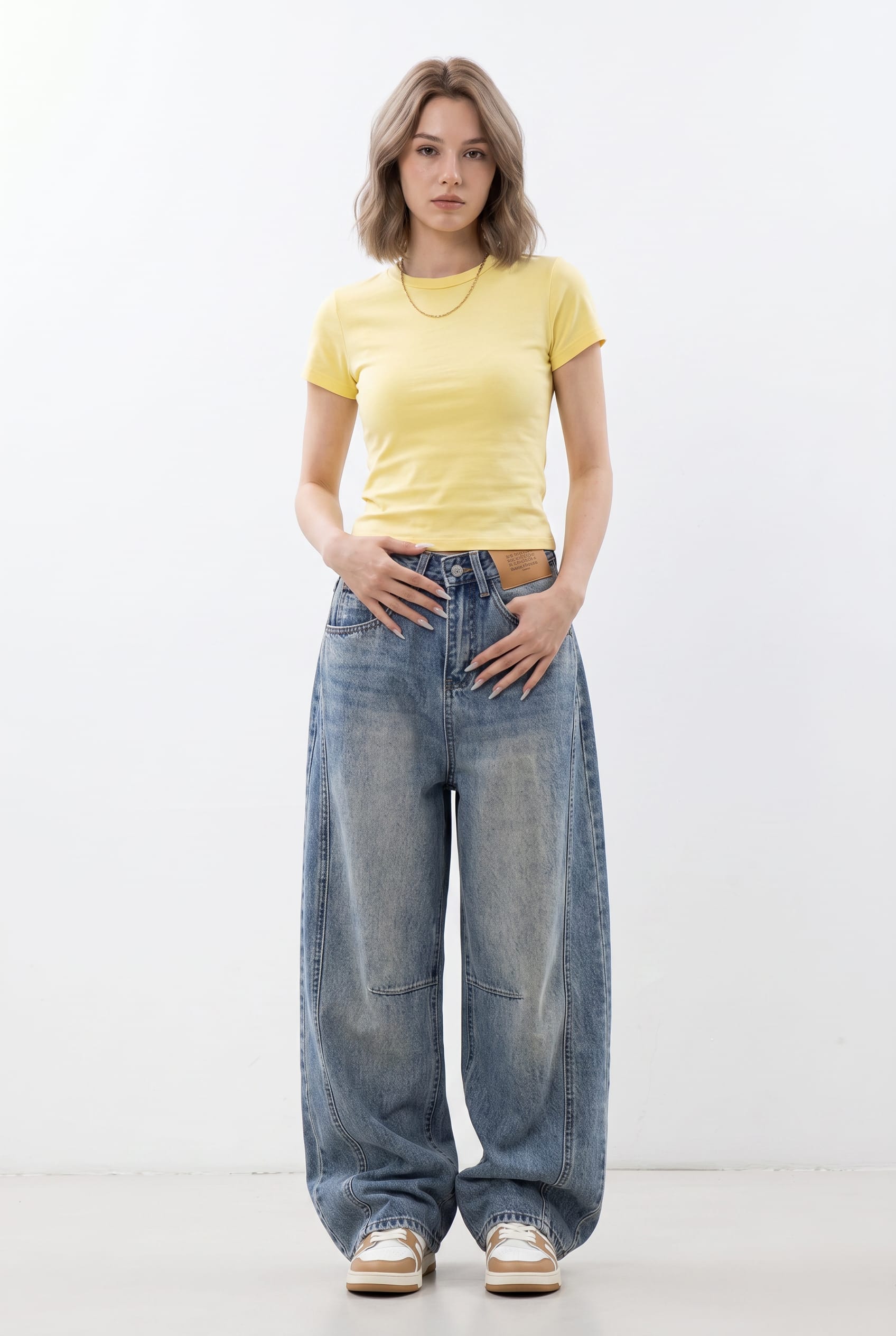 Light Wash Wide Leg Denim Jeans
