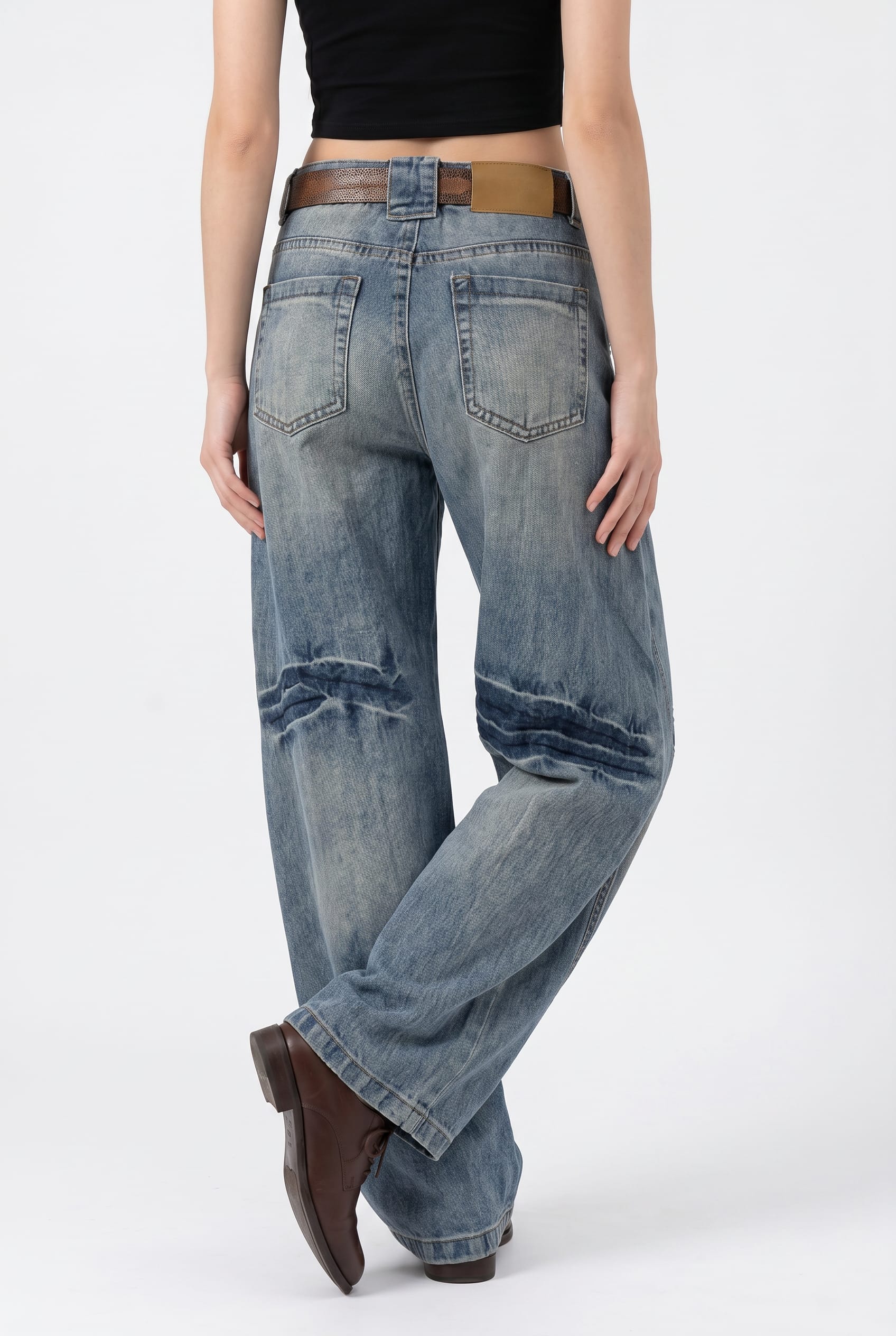 Light Wash Wide Leg Denim Jeans