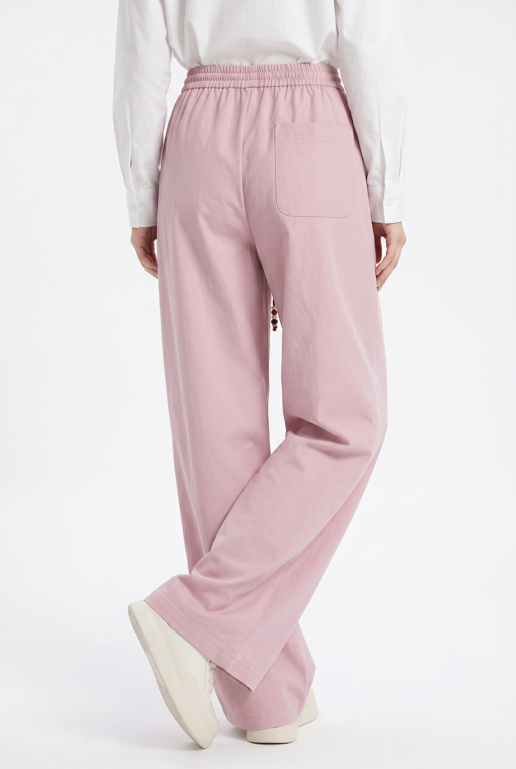Pink Wide Leg Drawstring Trousers