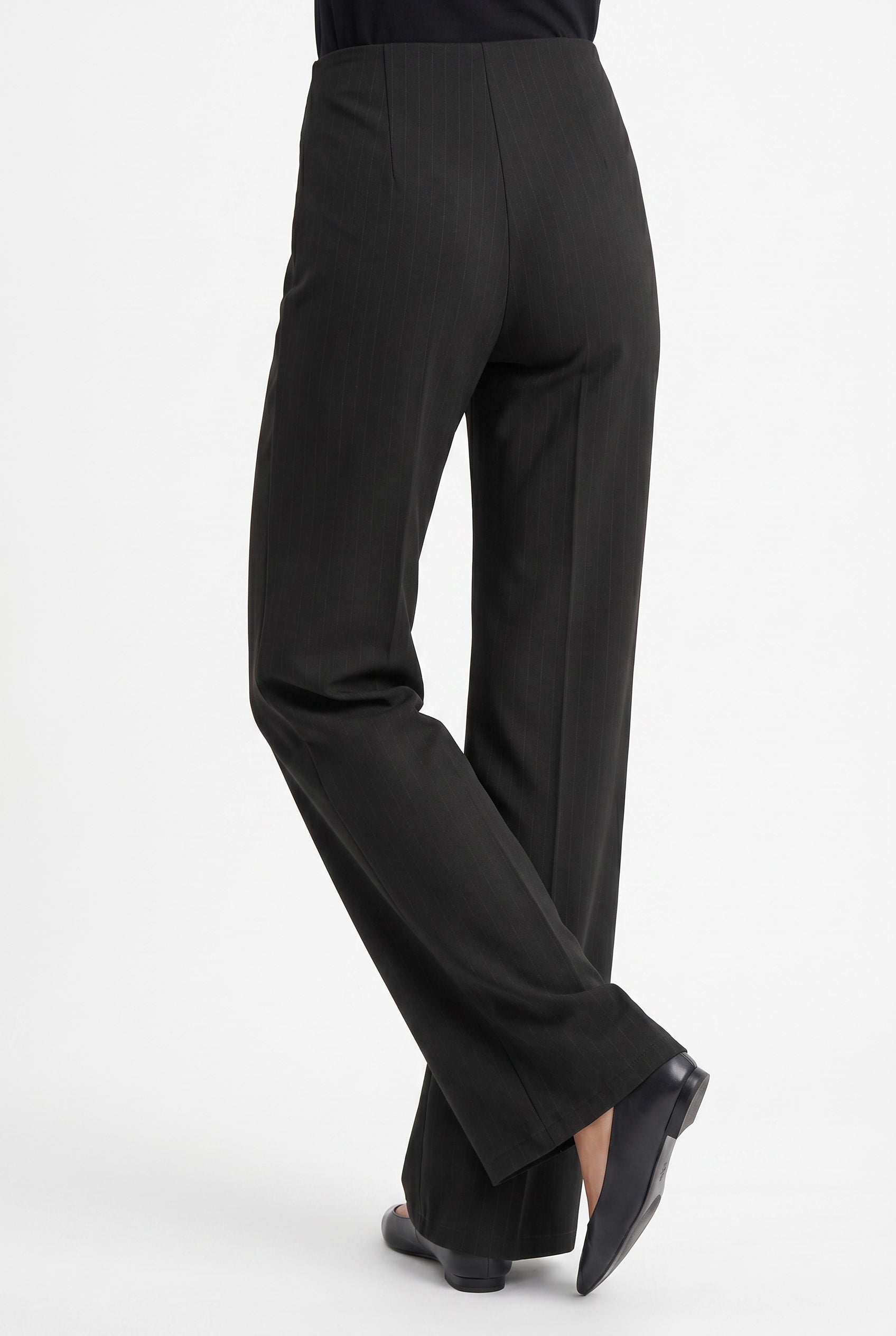 Black Wide Leg Tailored Trousers
