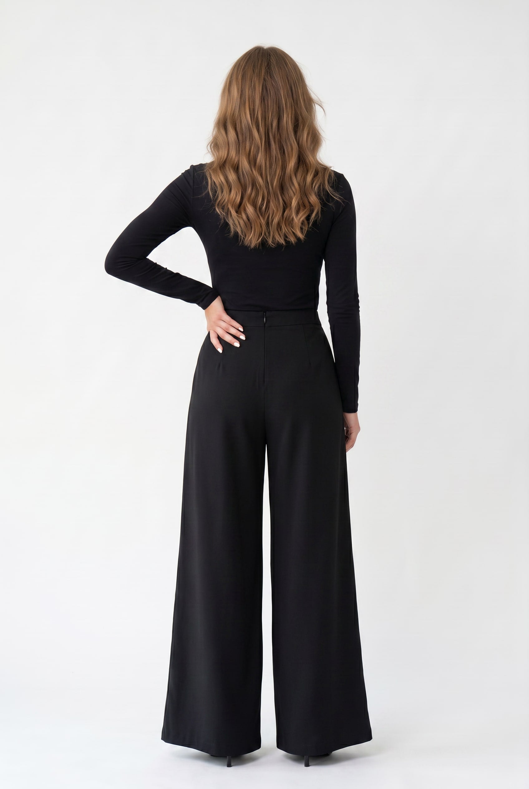 Black Wide Leg Sailor Trousers