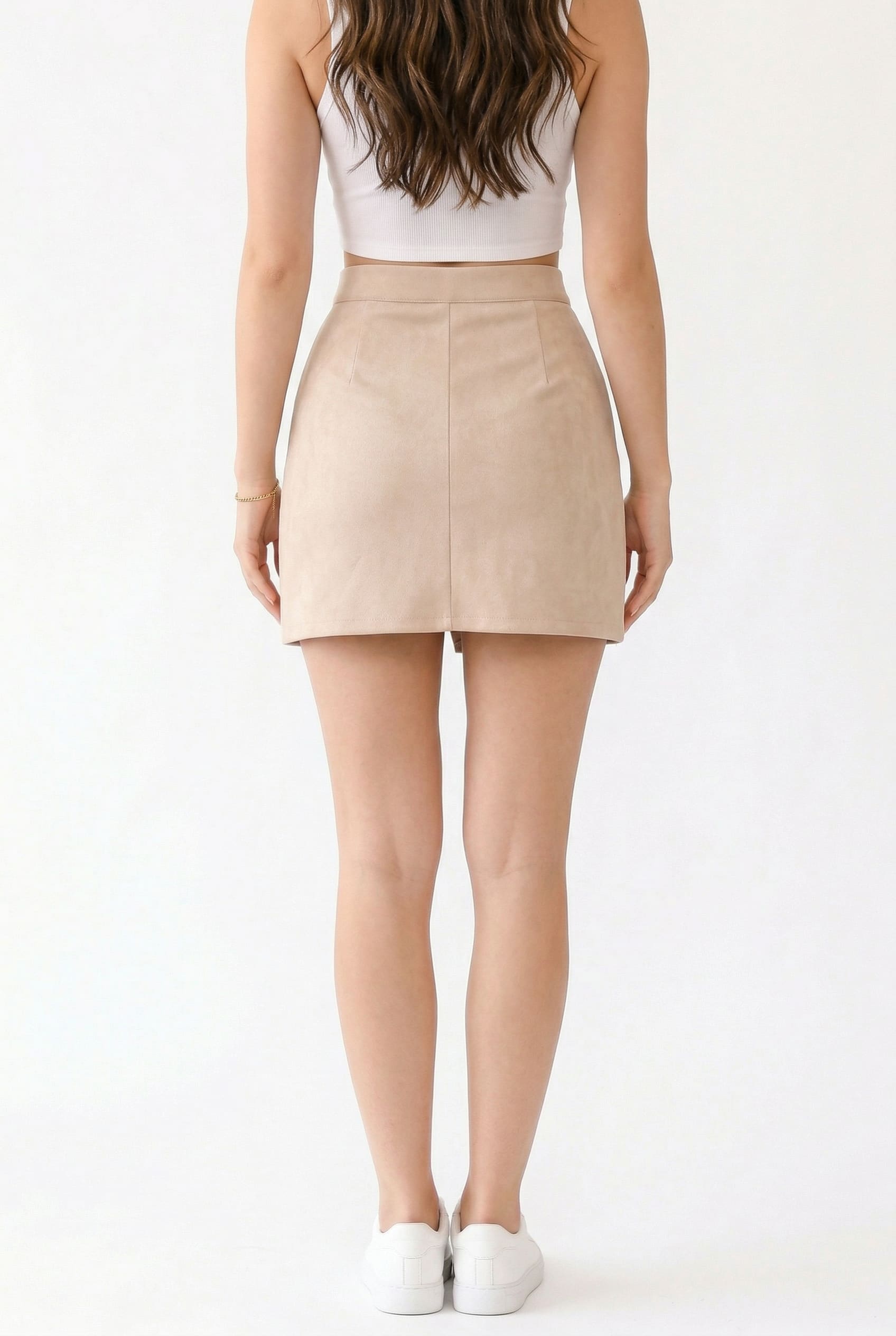 Beige Wrap Front Tailored Shorts