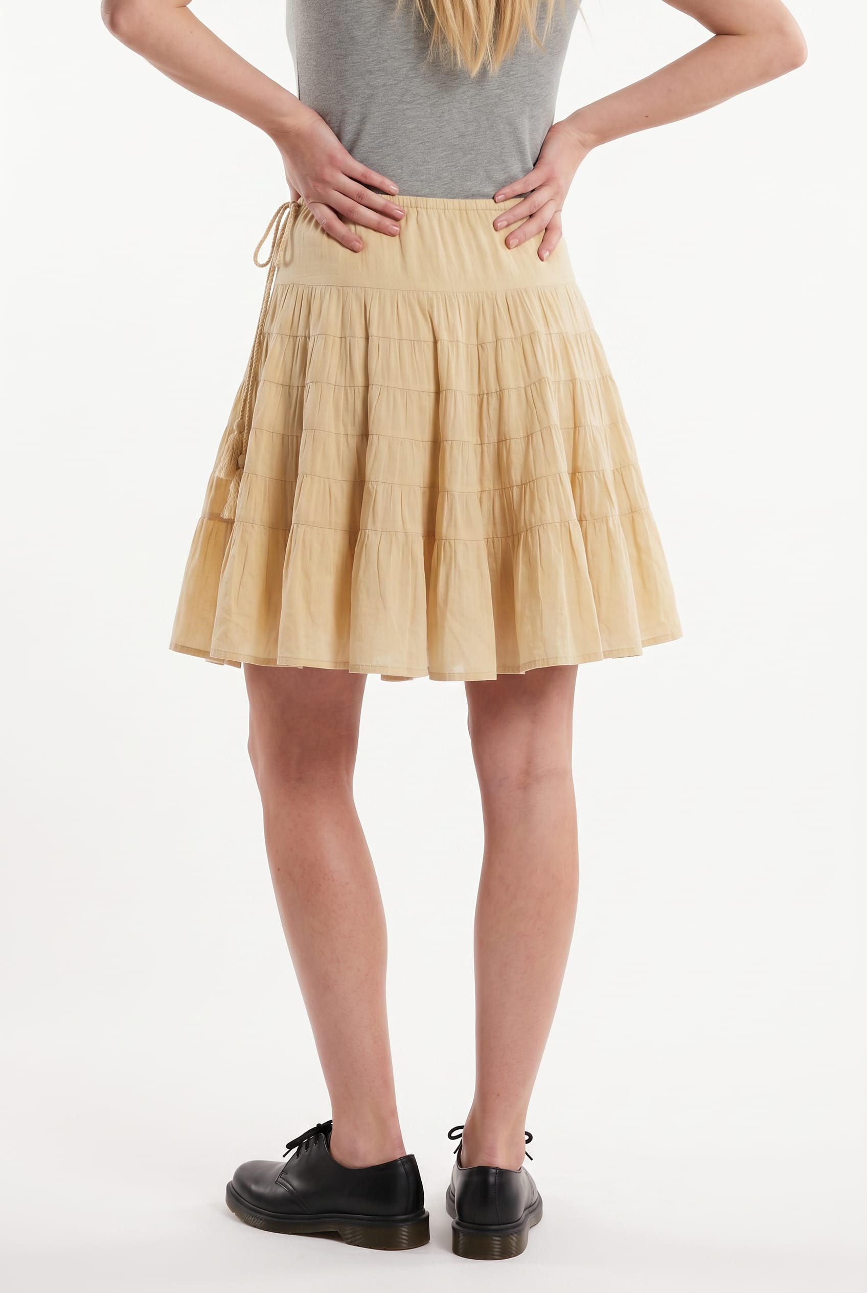 Butter Yellow Tiered Mini Skirt