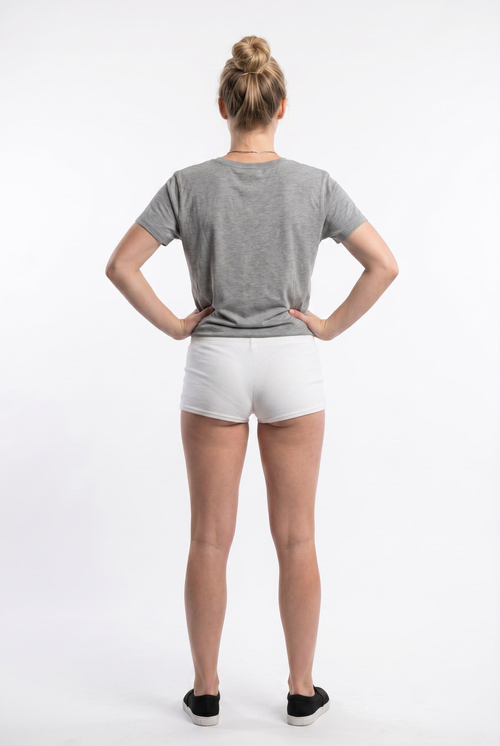 White Mid-Rise Essential Cotton Shorts