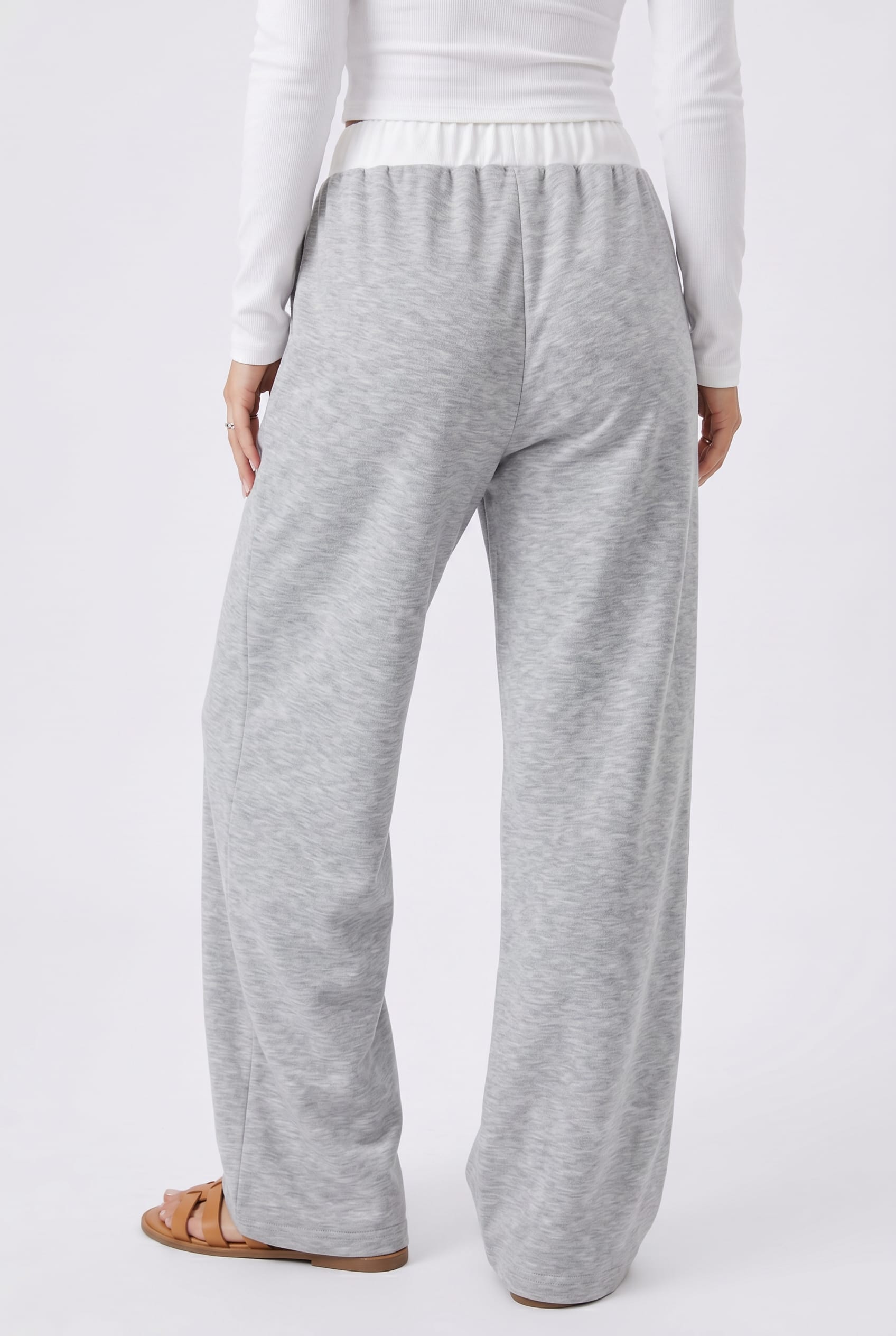 Grey Jersey Wide Leg Lounge Trousers
