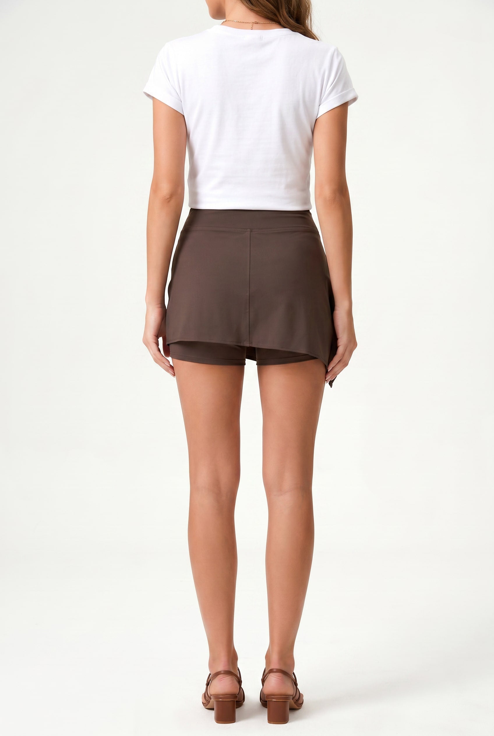 Chocolate Brown Skort with Built-In Shorts