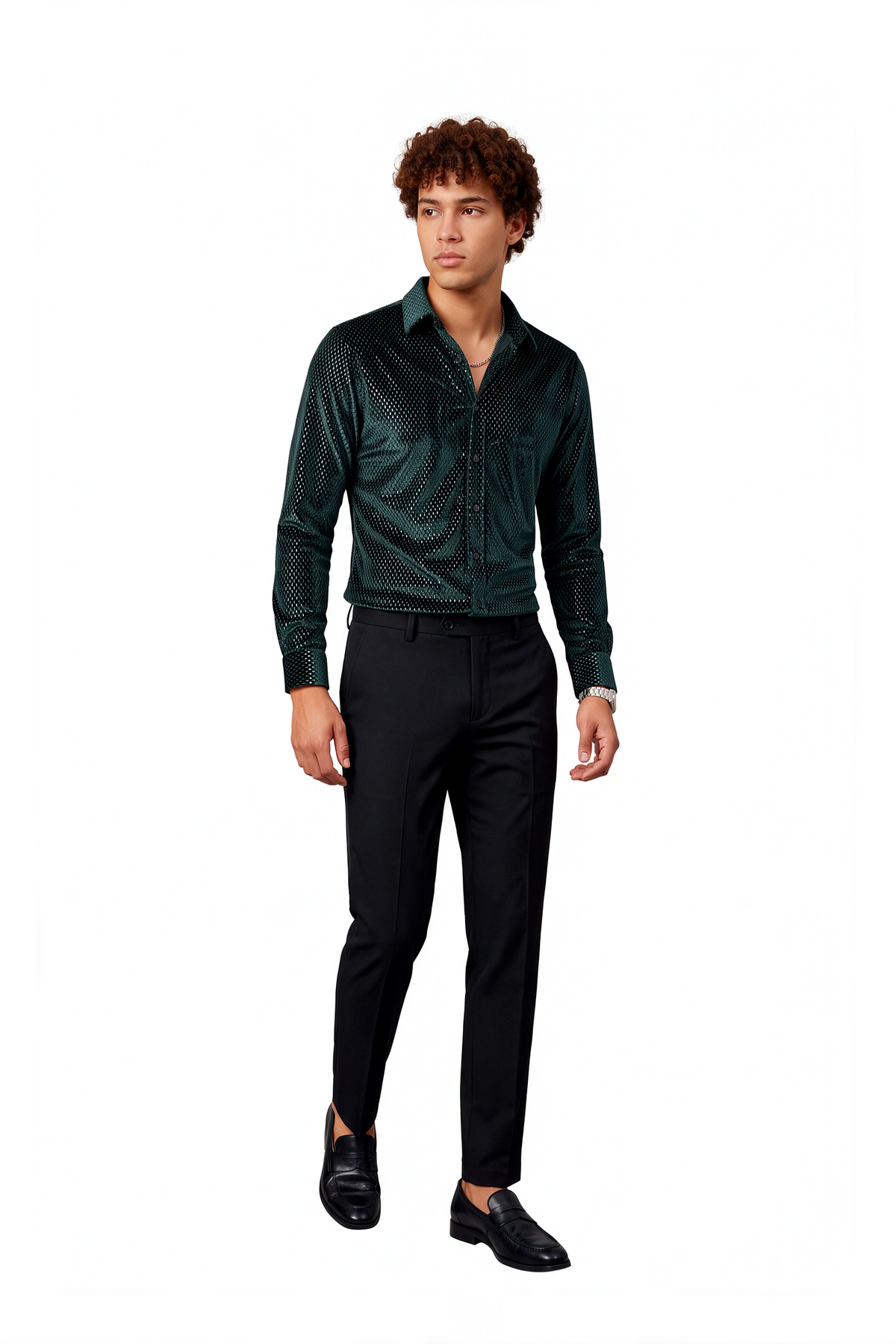 Festive Regular Fit Long Sleeve Blue Shirt