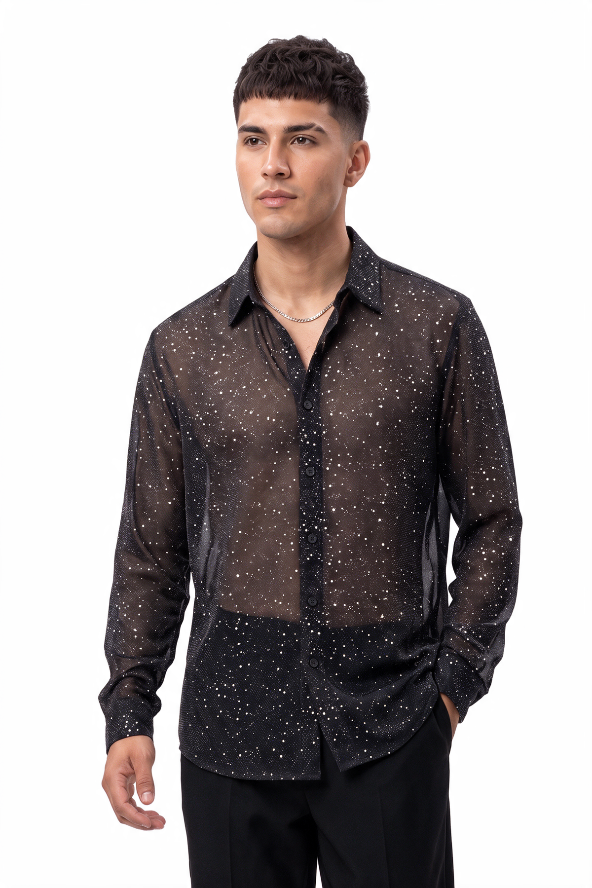 Celebration Regular Fit Long Sleeve Black Shirt