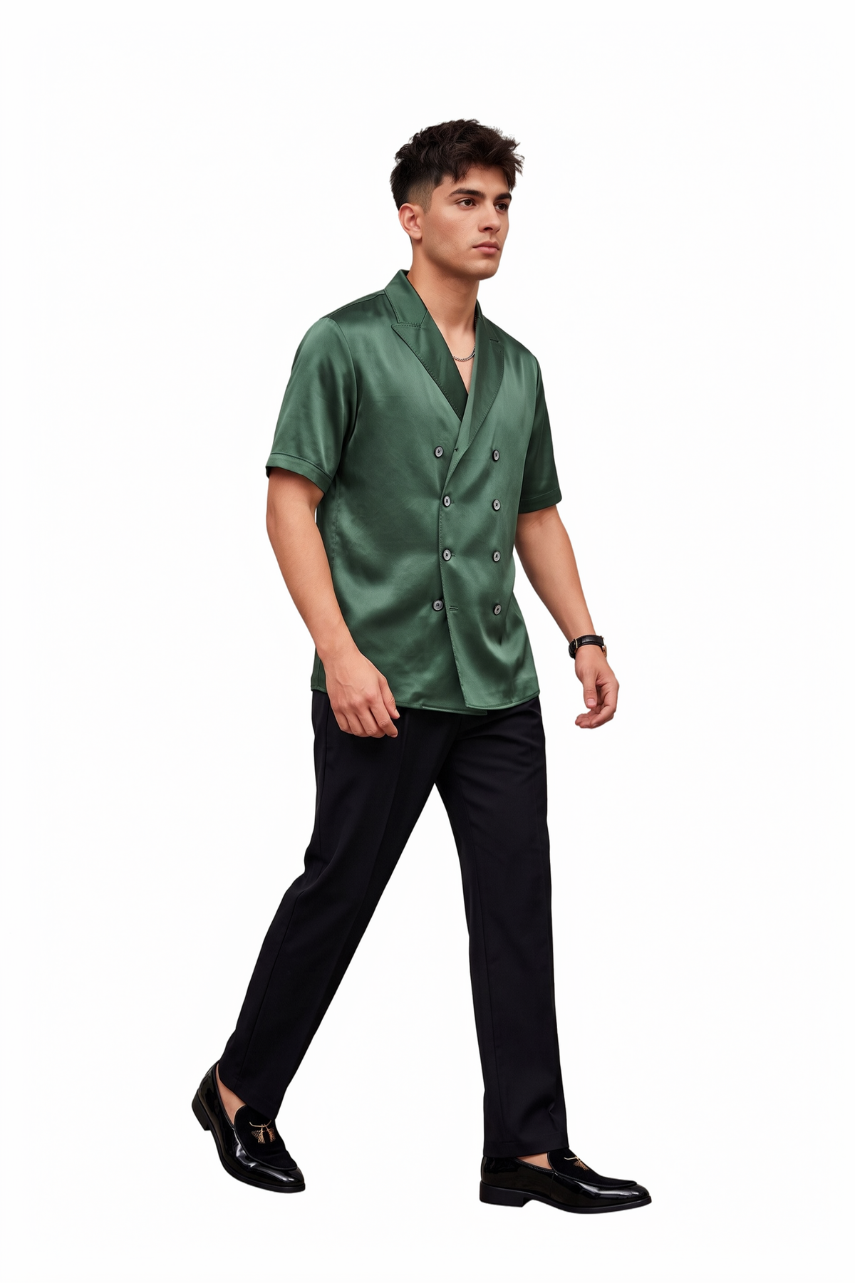 Celebration Regular Fit Green Shirt