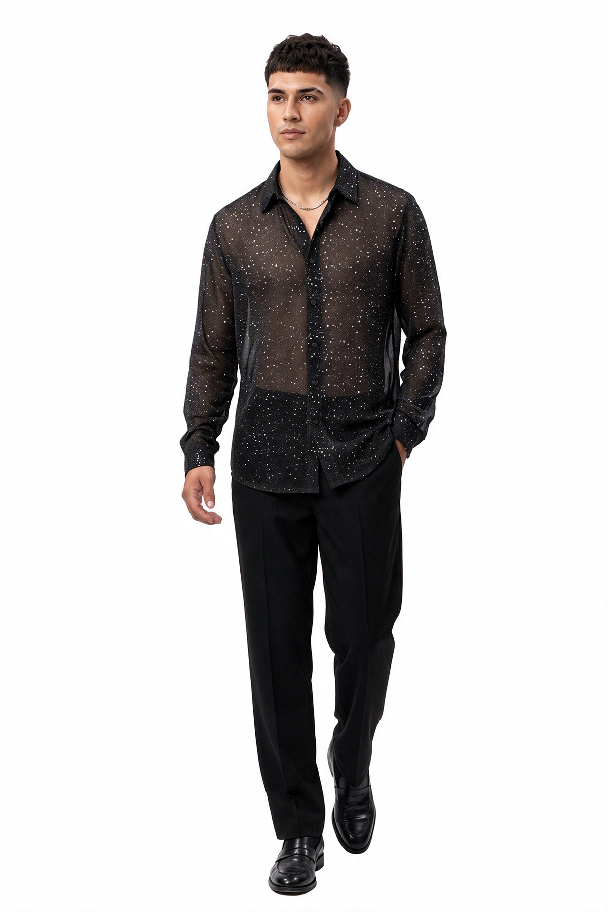 Celebration Regular Fit Long Sleeve Black Shirt