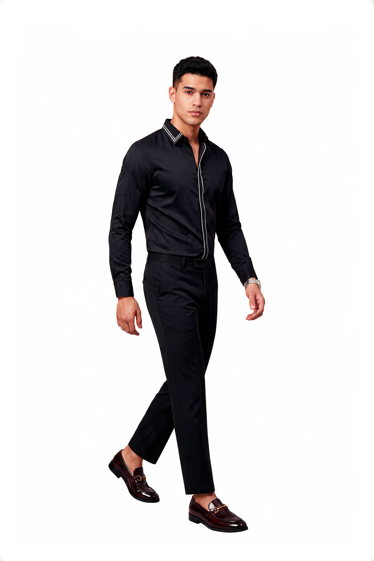 Celebration Regular Fit Long Sleeve Black Shirt