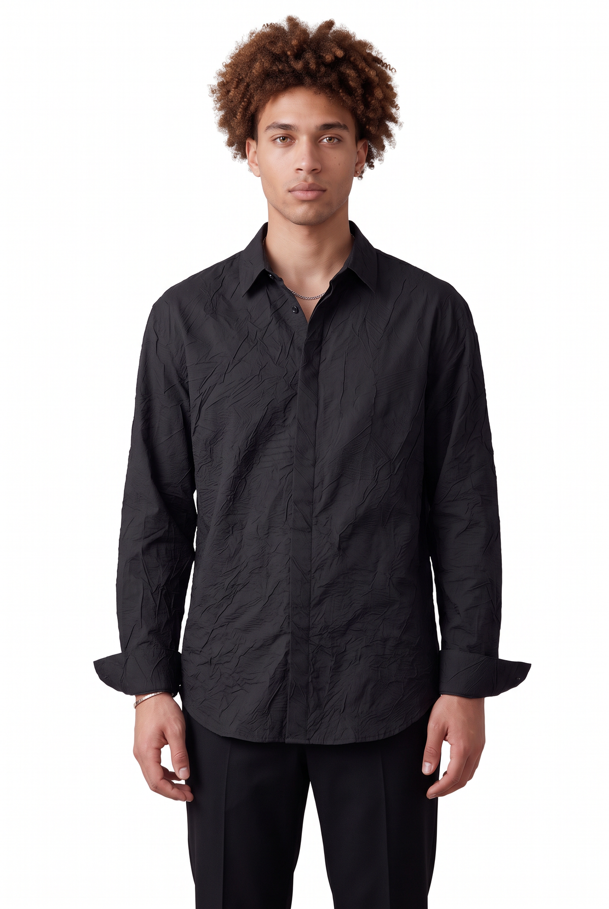 Celebration Regular Fit Long Sleeve Black Shirt