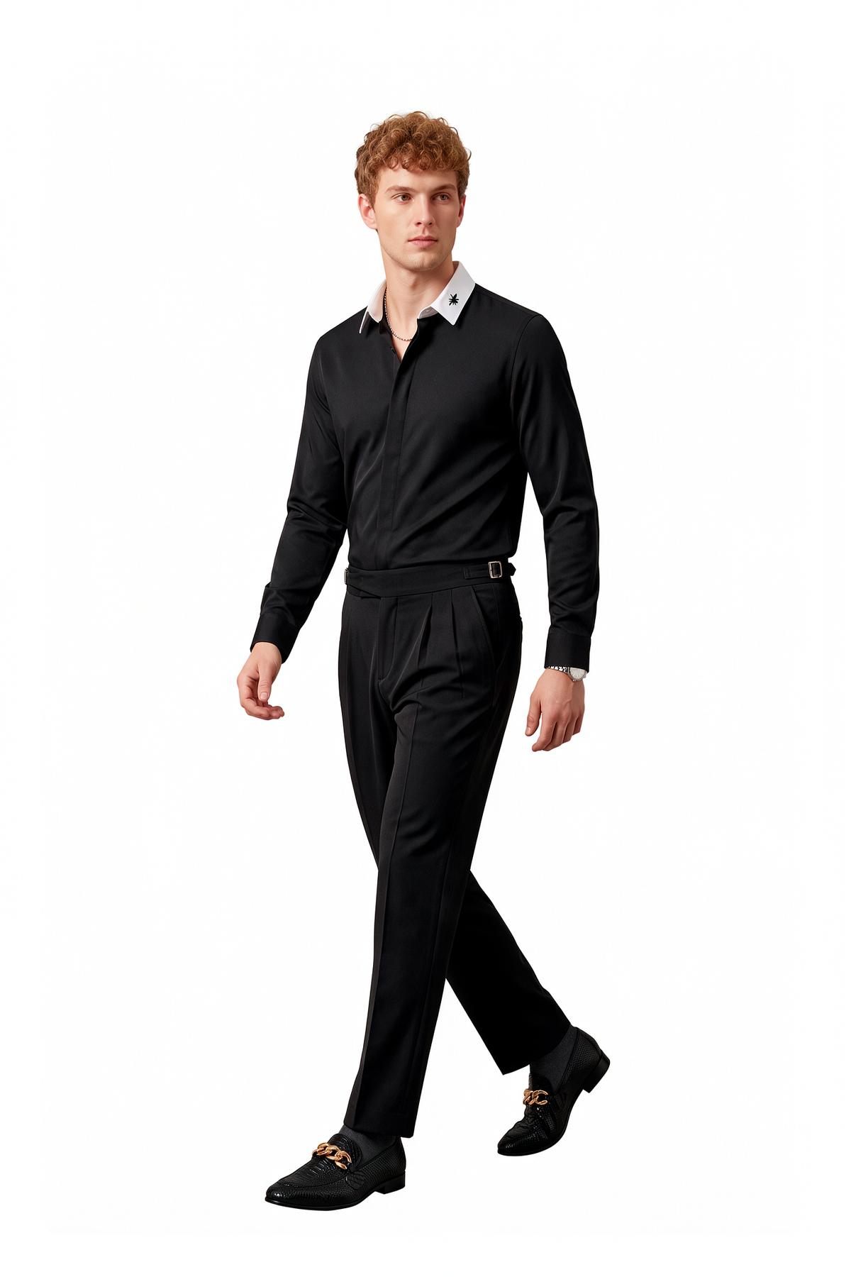 Club Night Regular Fit Long Sleeve Black Shirt