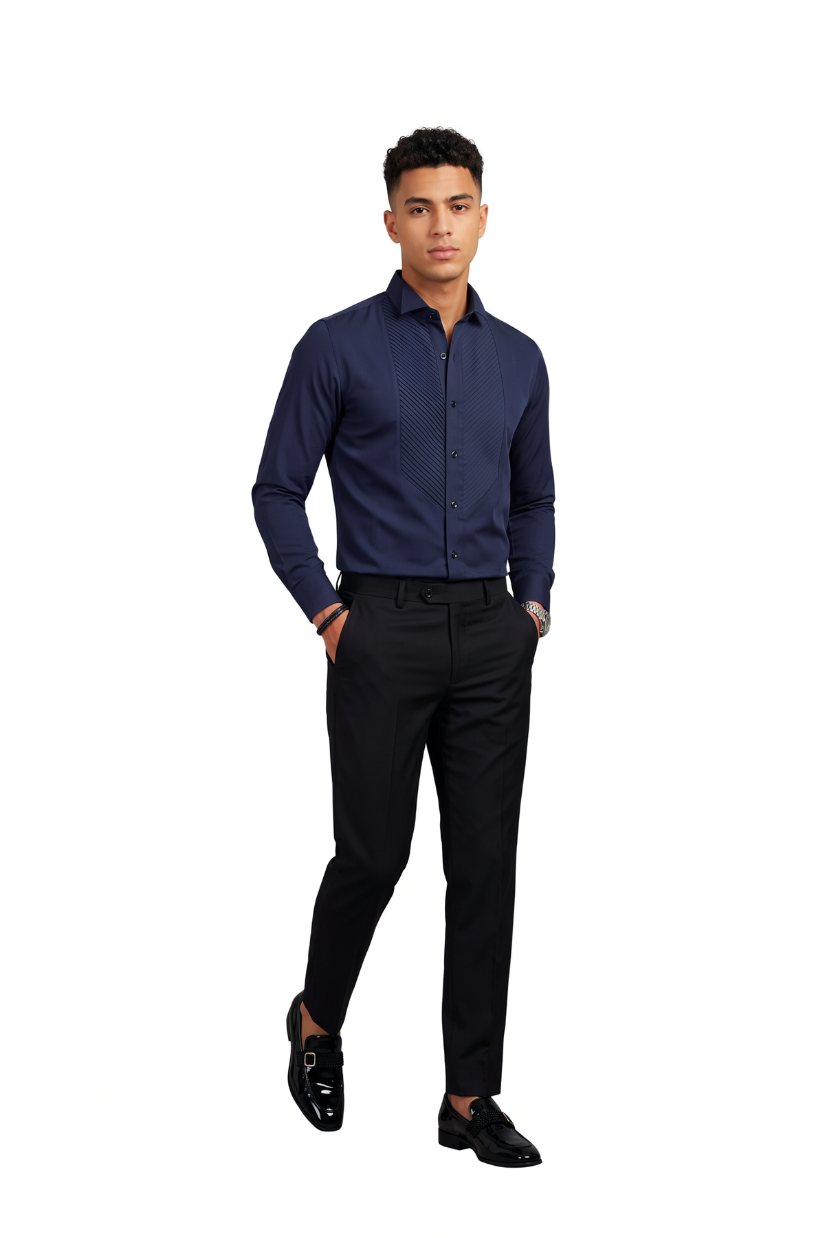 Festive Regular Fit Long Sleeve Blue Shirt