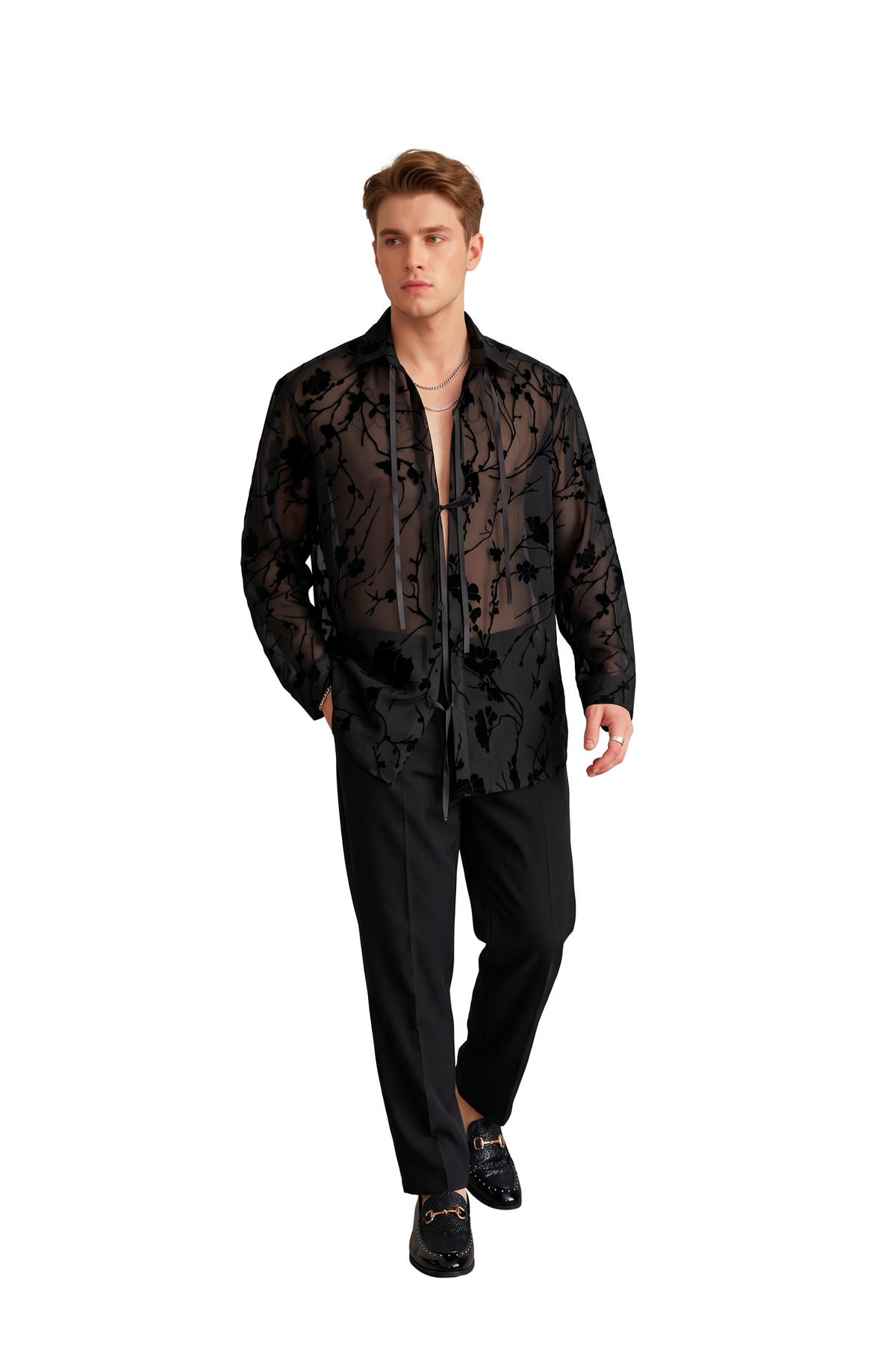 Cocktail Regular Fit Black Shirt