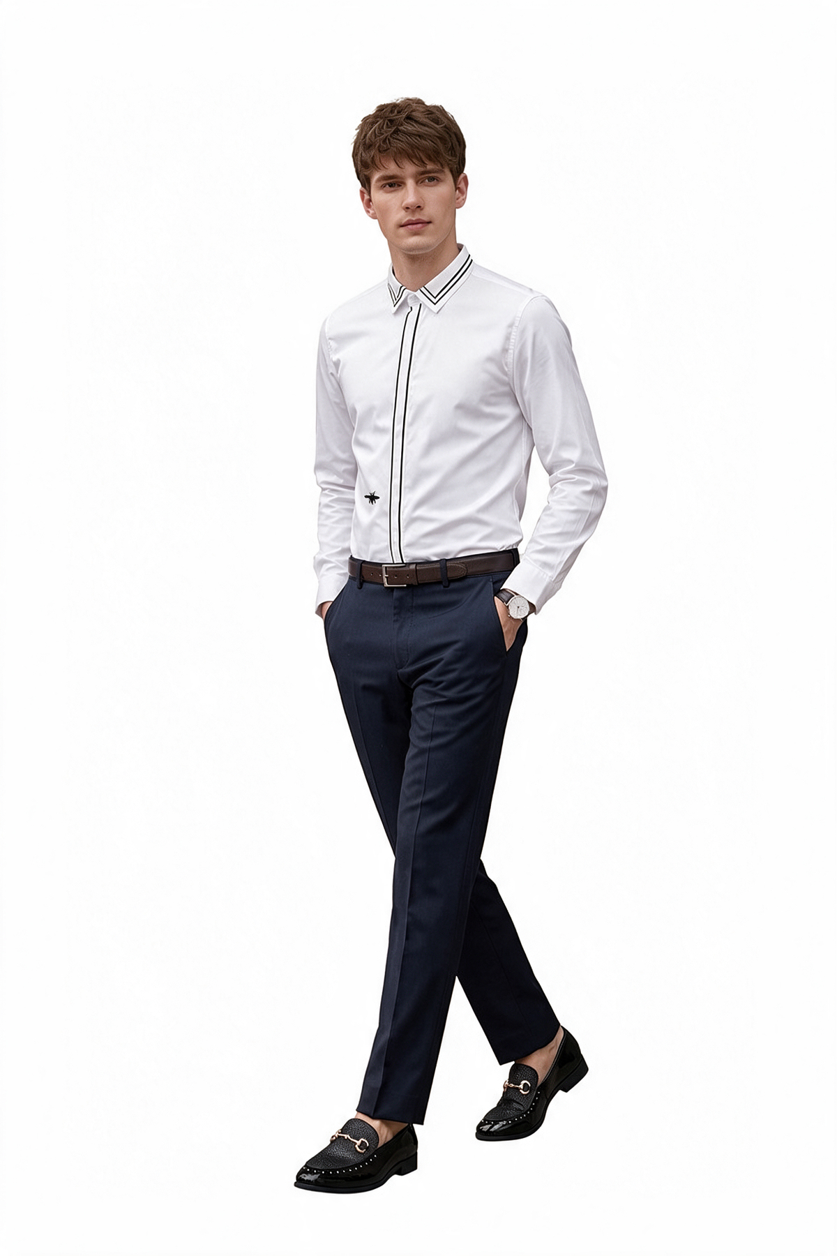 Club Night Regular Fit Long Sleeve White Shirt