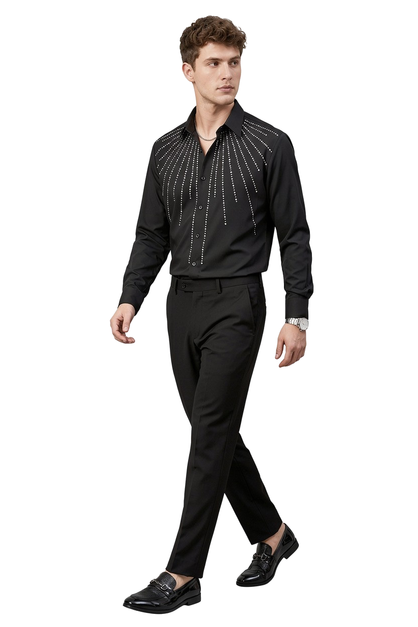 Club Night Oversize Fit Black Shirt