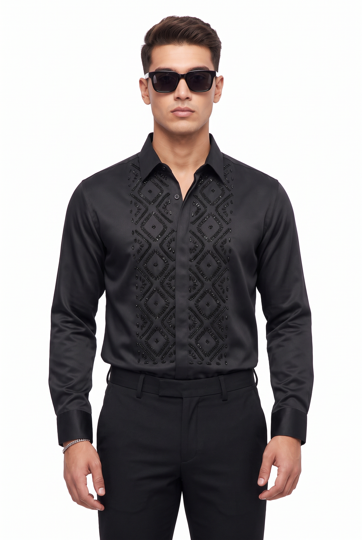 Celebration Regular Fit Long Sleeve Black Shirt