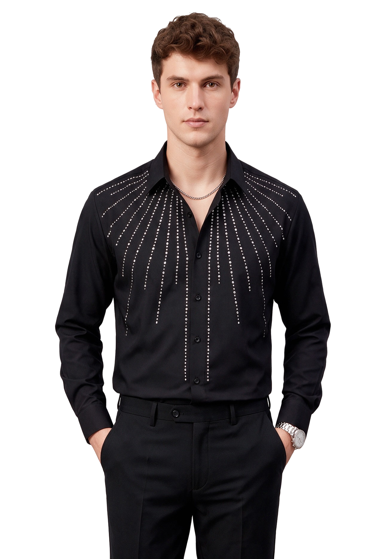Club Night Oversize Fit Black Shirt