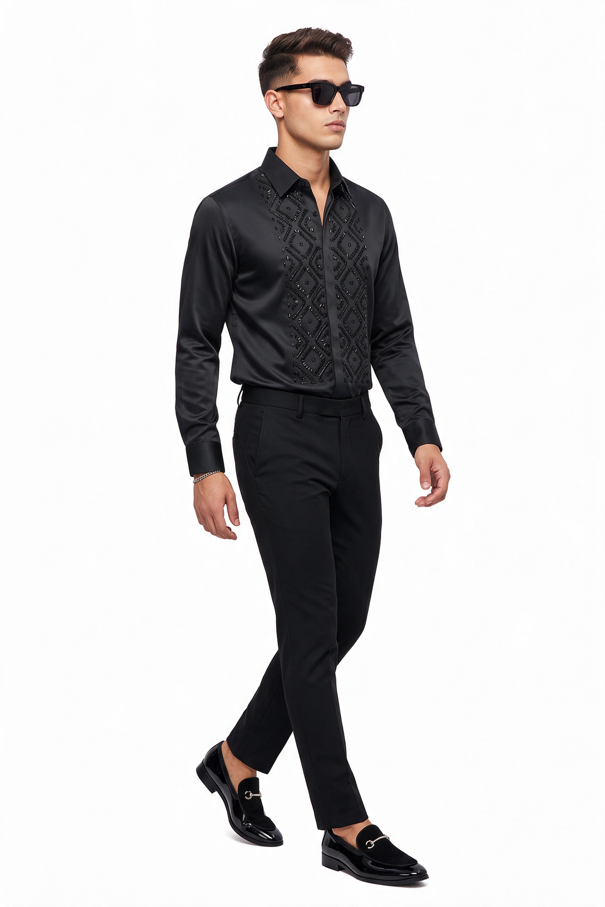 Celebration Regular Fit Long Sleeve Black Shirt