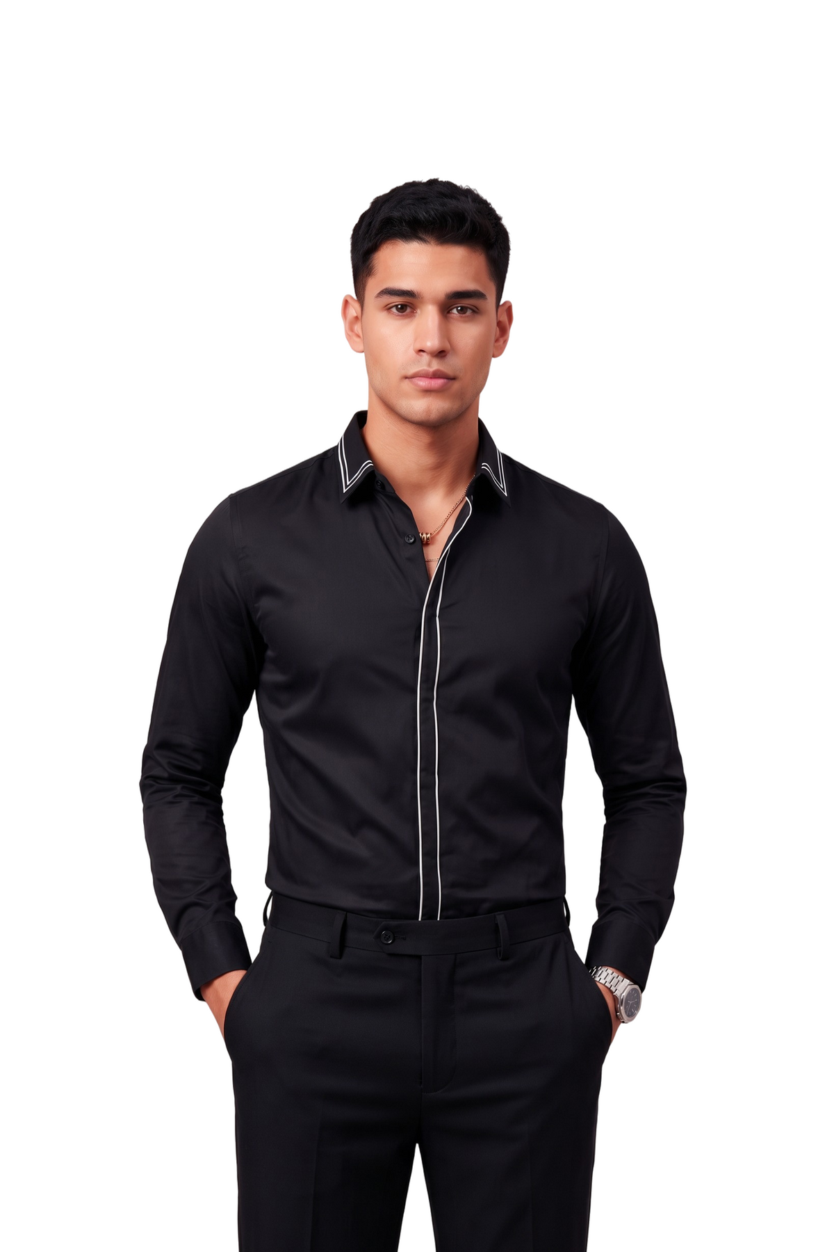 Celebration Regular Fit Long Sleeve Black Shirt