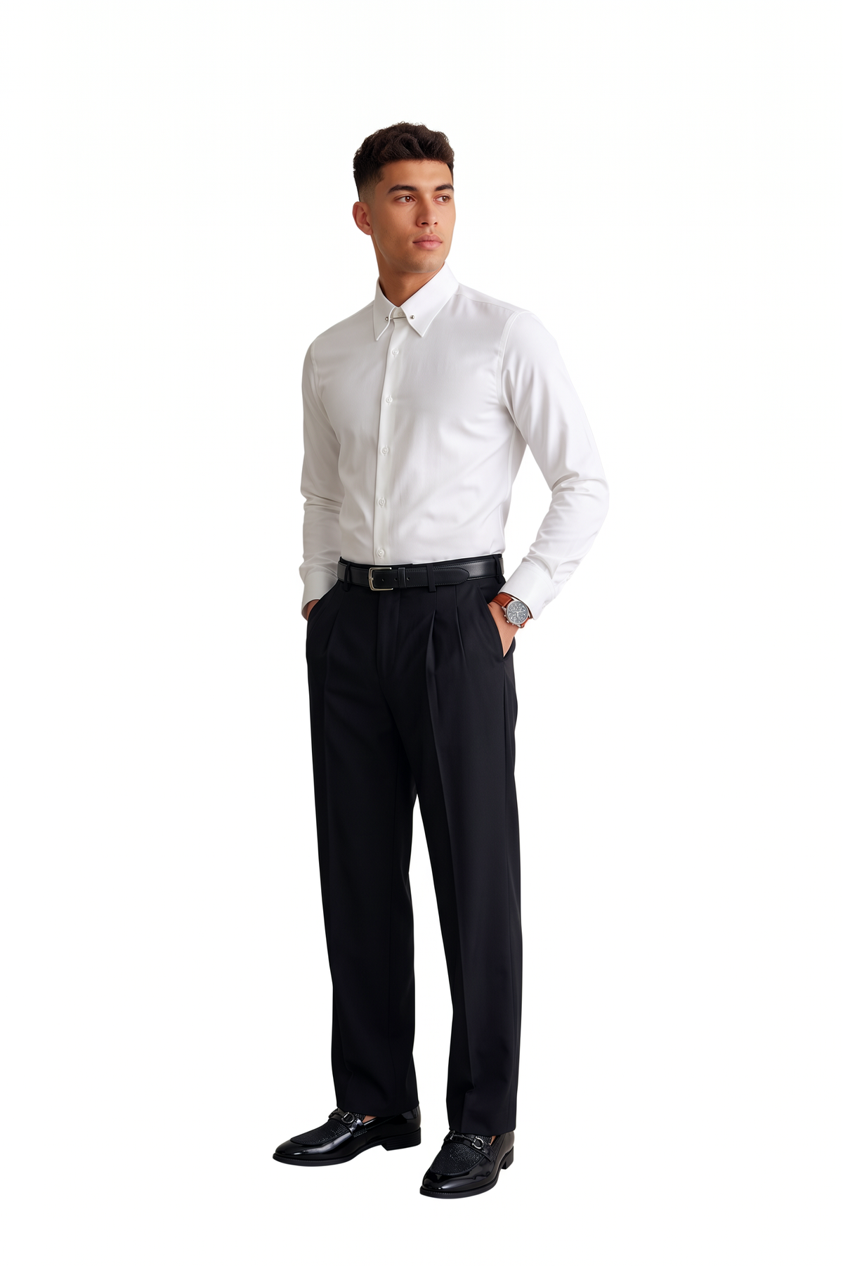 Cocktail Regular Fit Long Sleeve White Shirt