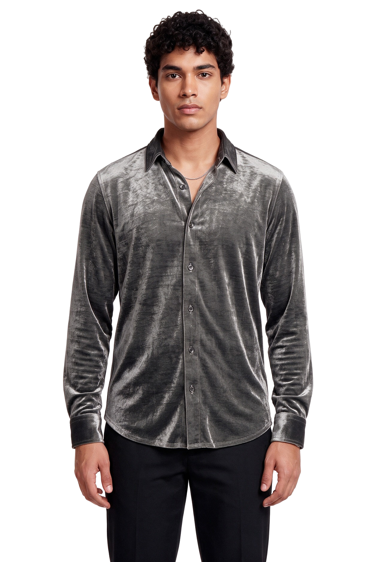Dance Floor Regular Fit Long Sleeve Black Shirt
