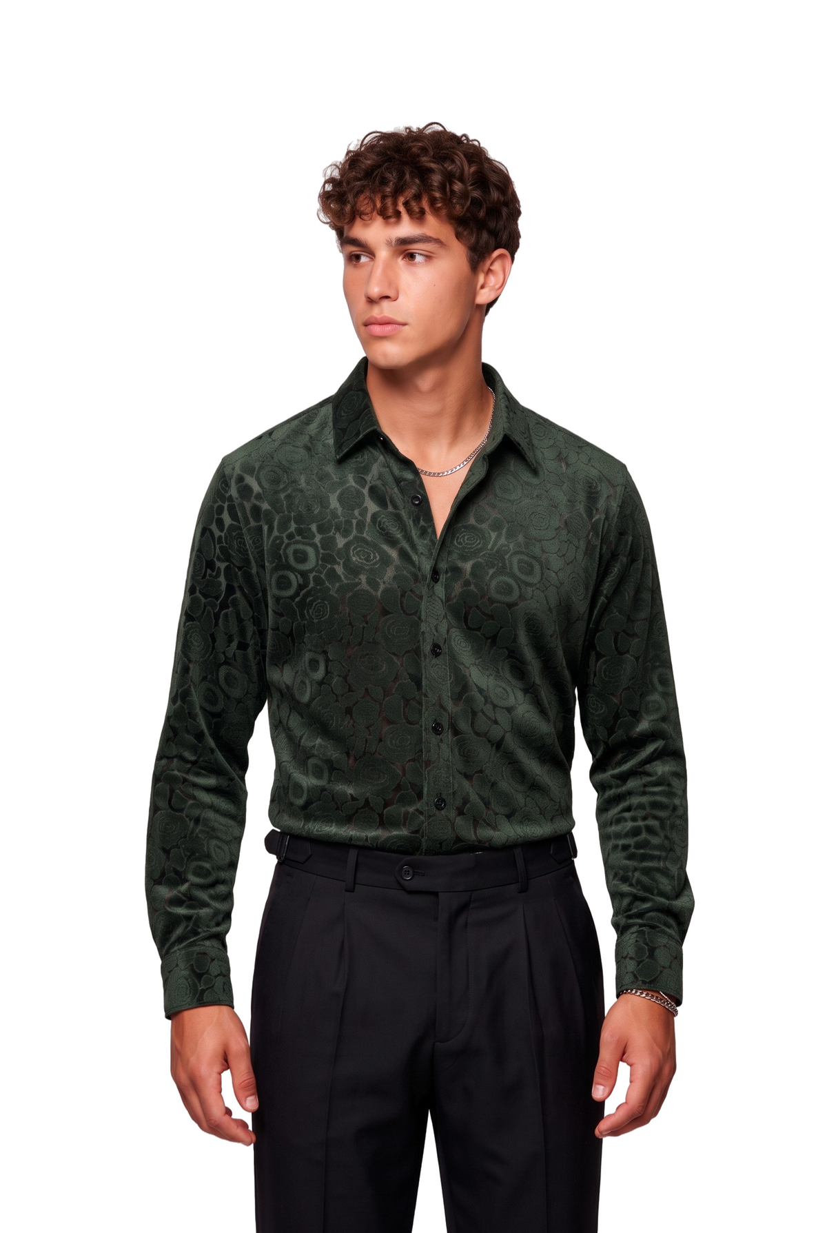 Night Out Regular Fit Green Shirt