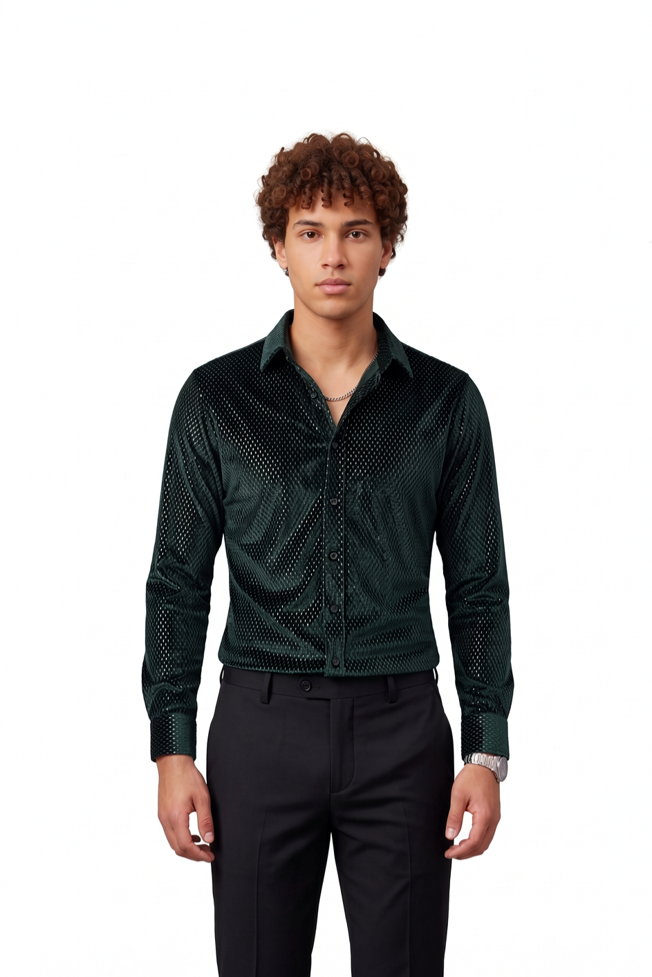 Festive Regular Fit Long Sleeve Blue Shirt