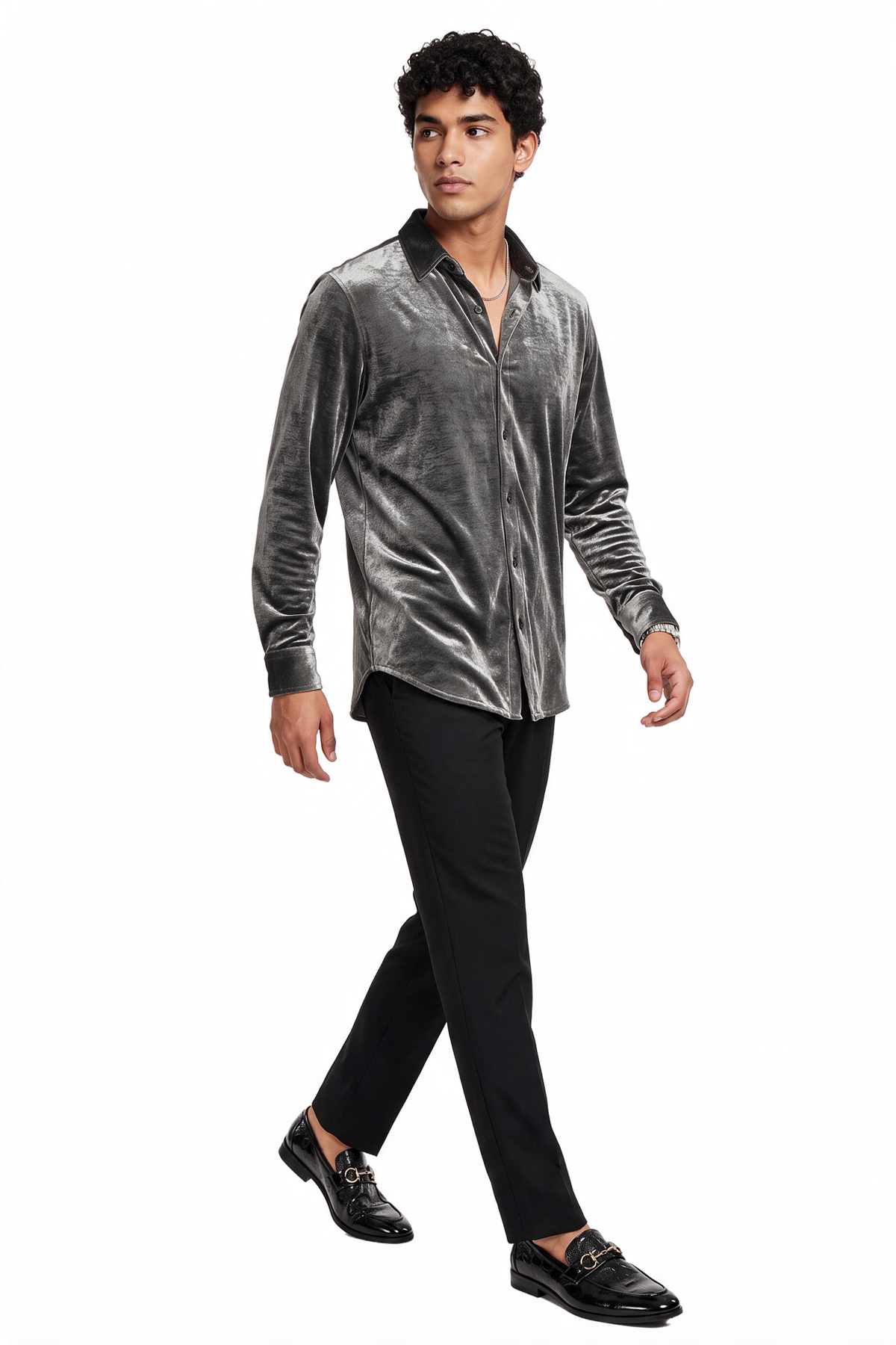 Dance Floor Regular Fit Long Sleeve Black Shirt