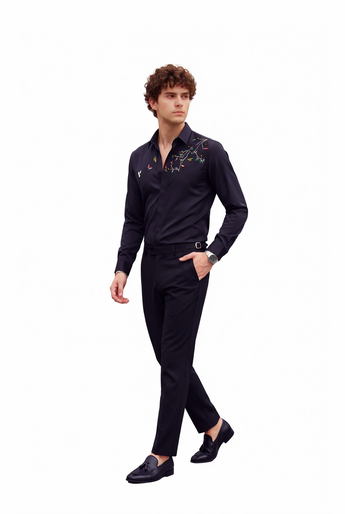 Going Out Regular Fit Long Sleeve Black Shirt