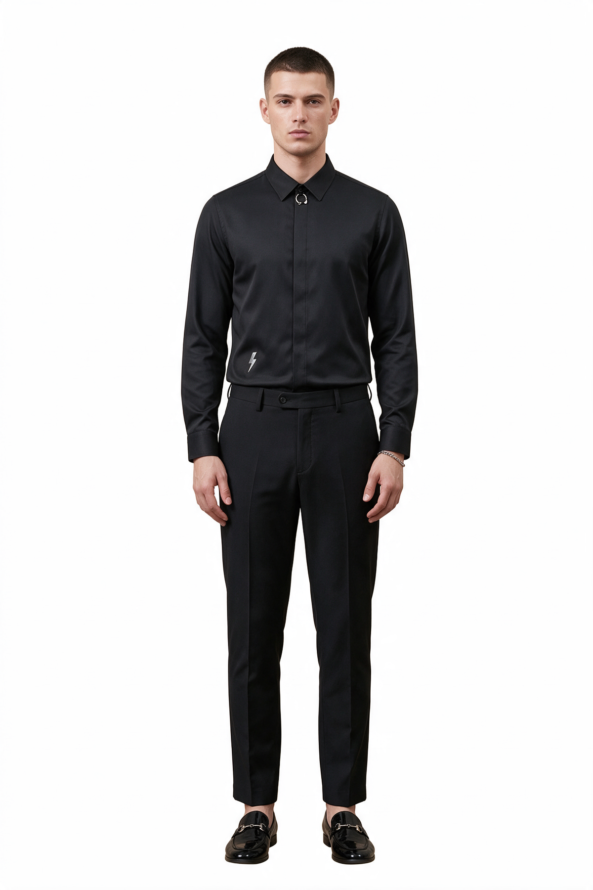Going Out Regular Fit Long Sleeve Black Shirt