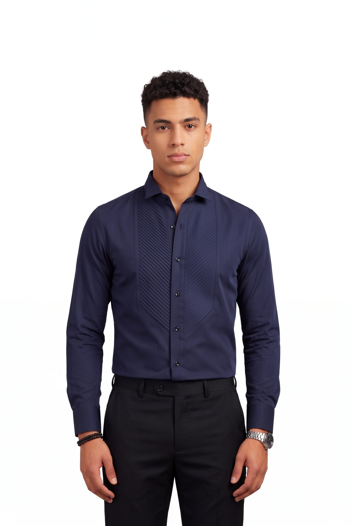 Festive Regular Fit Long Sleeve Blue Shirt