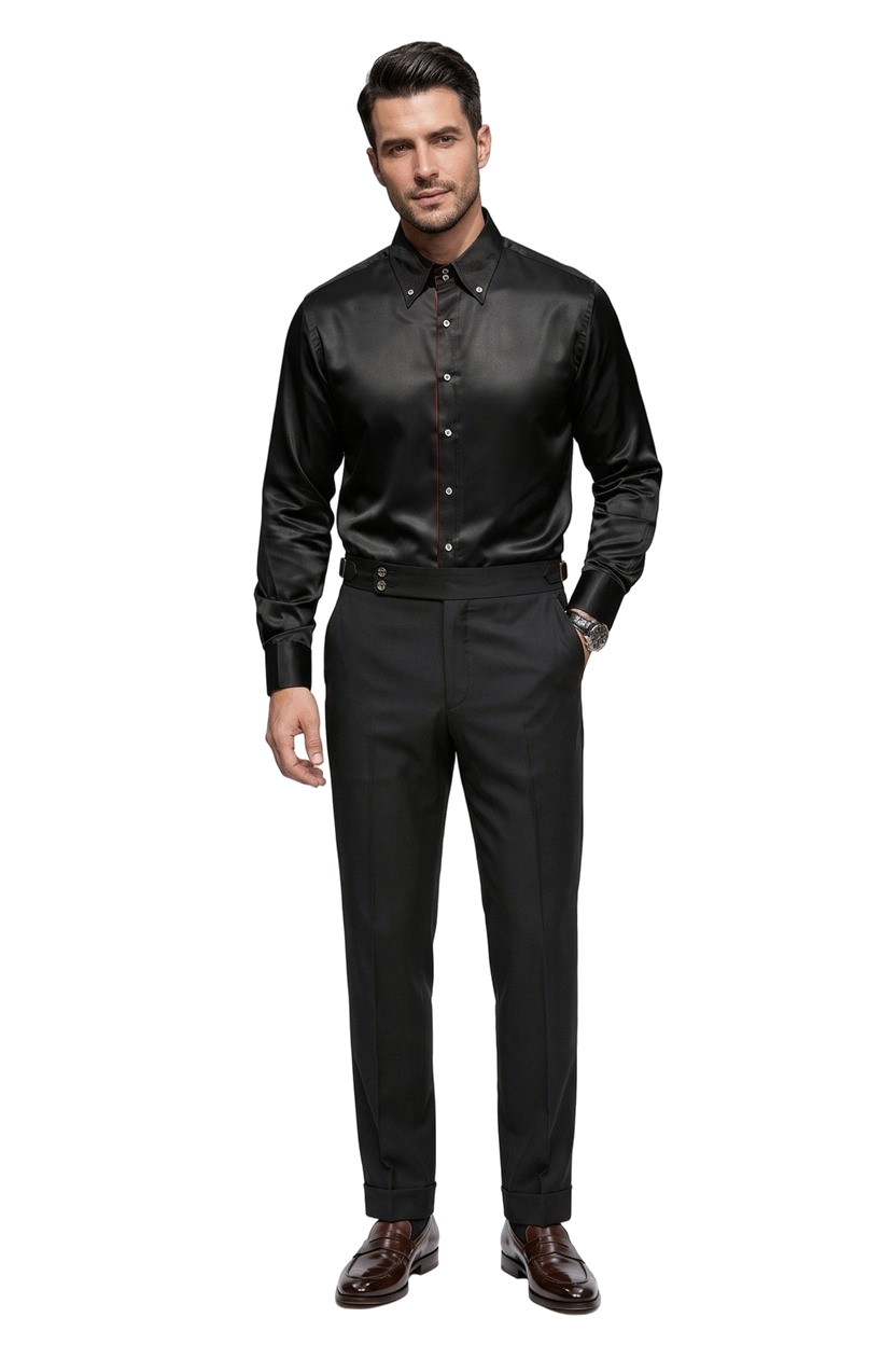 Dance Floor Regular Fit Long Sleeve Black Shirt