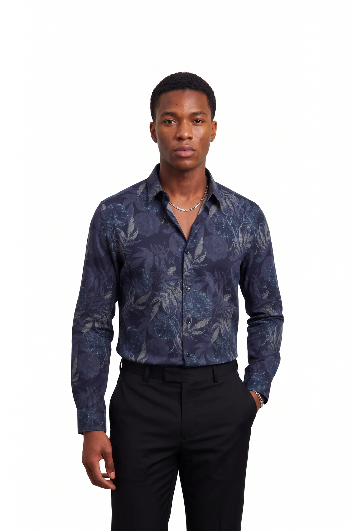 Party Regular Fit Long Sleeve Blue Shirt