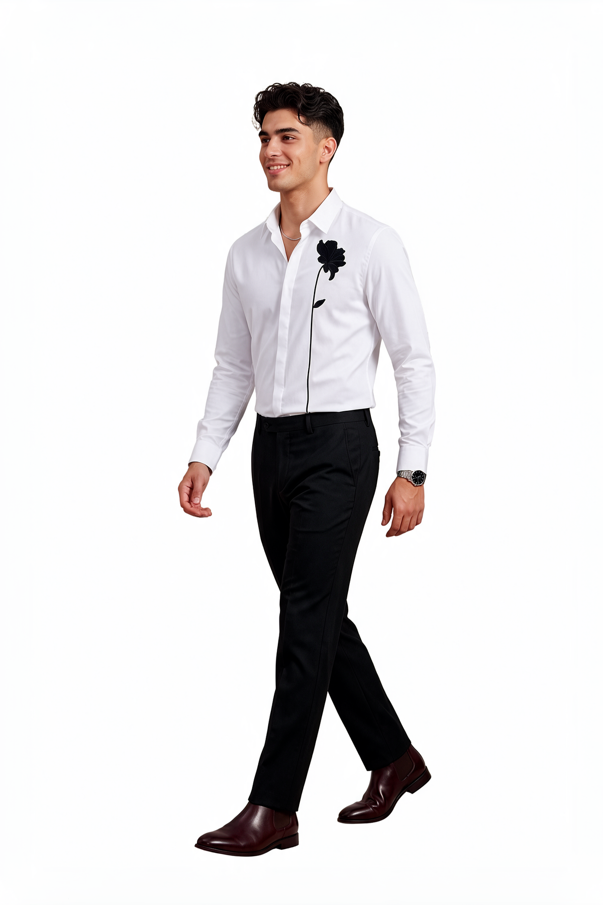 Cocktail Regular Fit Long Sleeve White Shirt