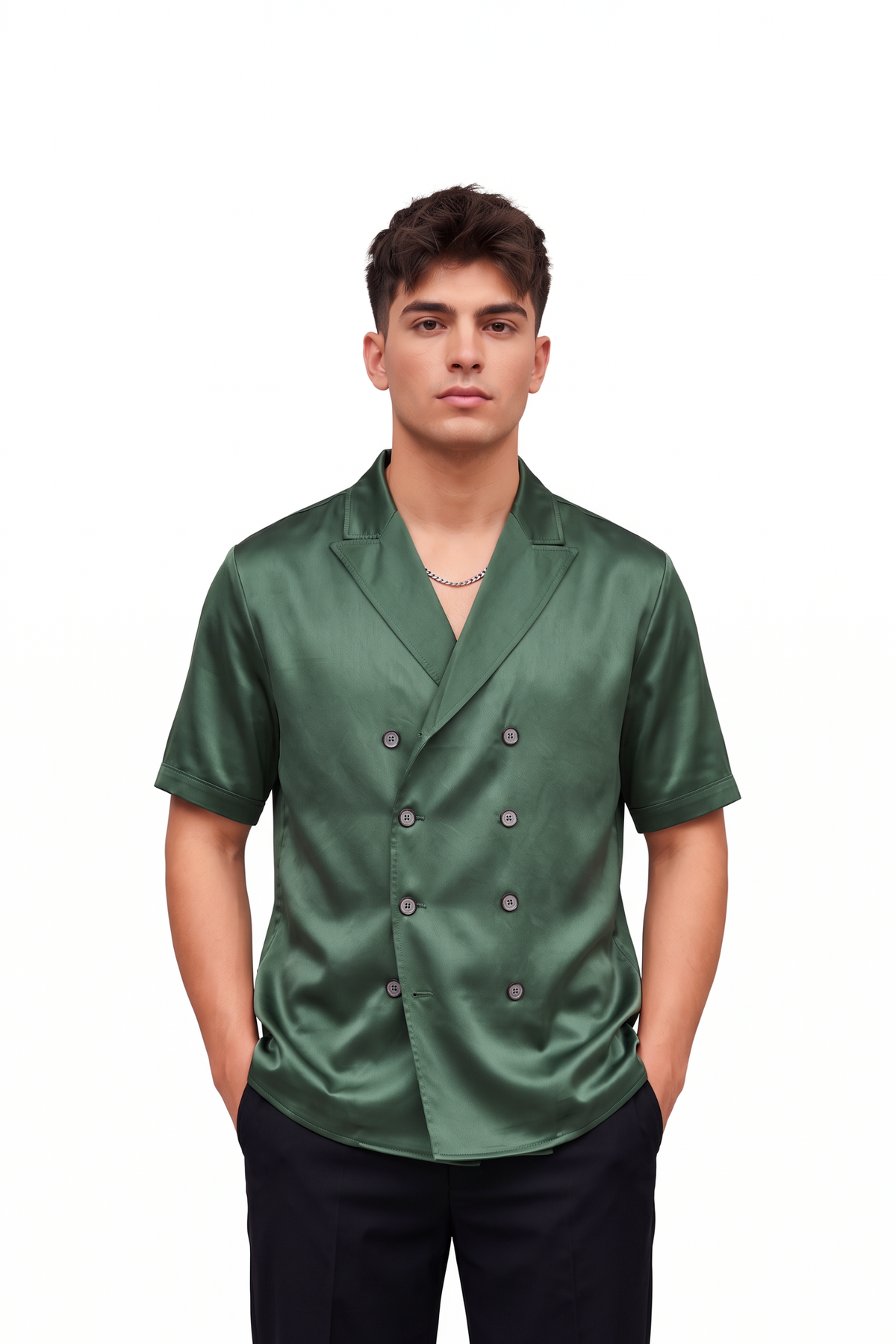 Celebration Regular Fit Green Shirt